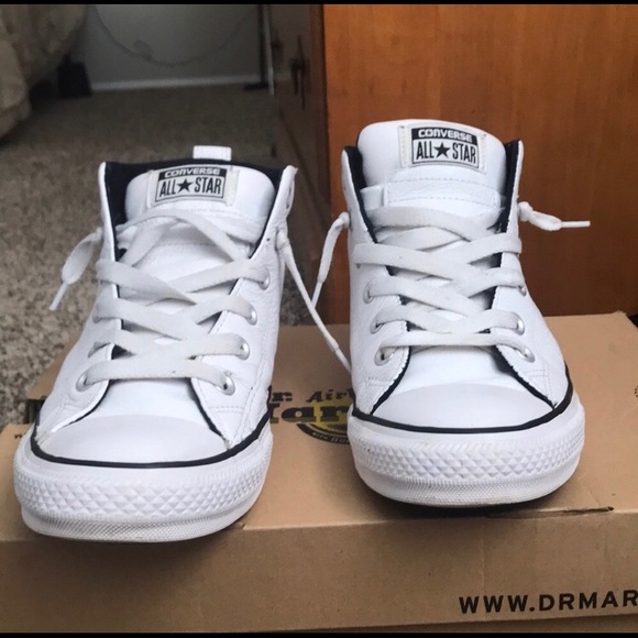 white leather converse size 10